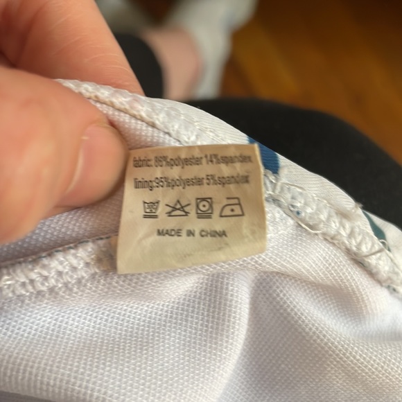 Shein Striped Criss Cross Low Back One Piece Swim - Picture 4 of 4